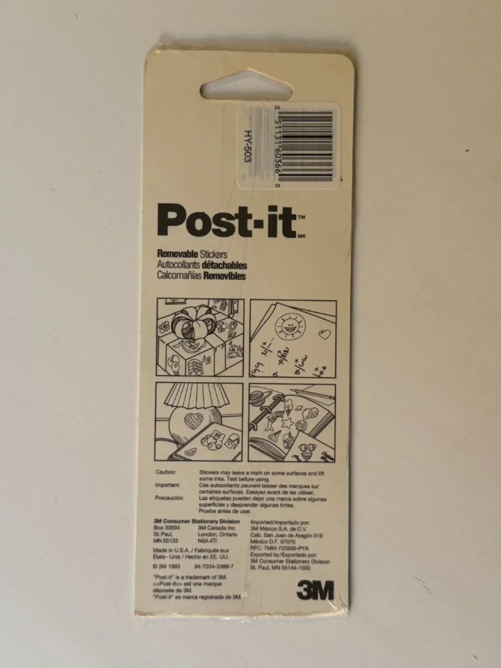SEALED Vintage 1993 Disney Goofy 3M Post-it Removable Stickers